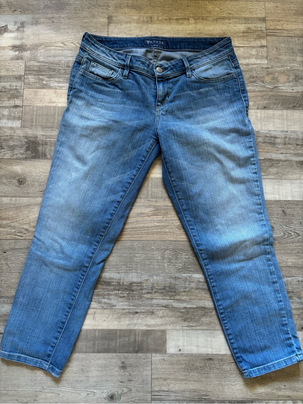 Guess Light Blue Cropped Slim Jeans